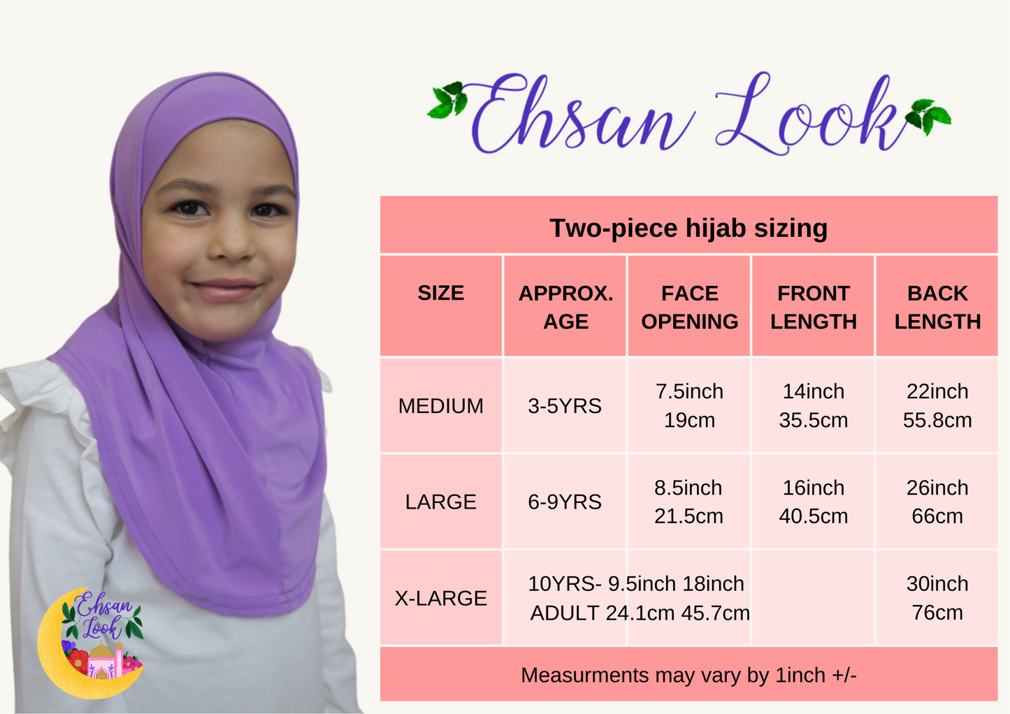 Girls Beige Jersey Two-Piece Hijab