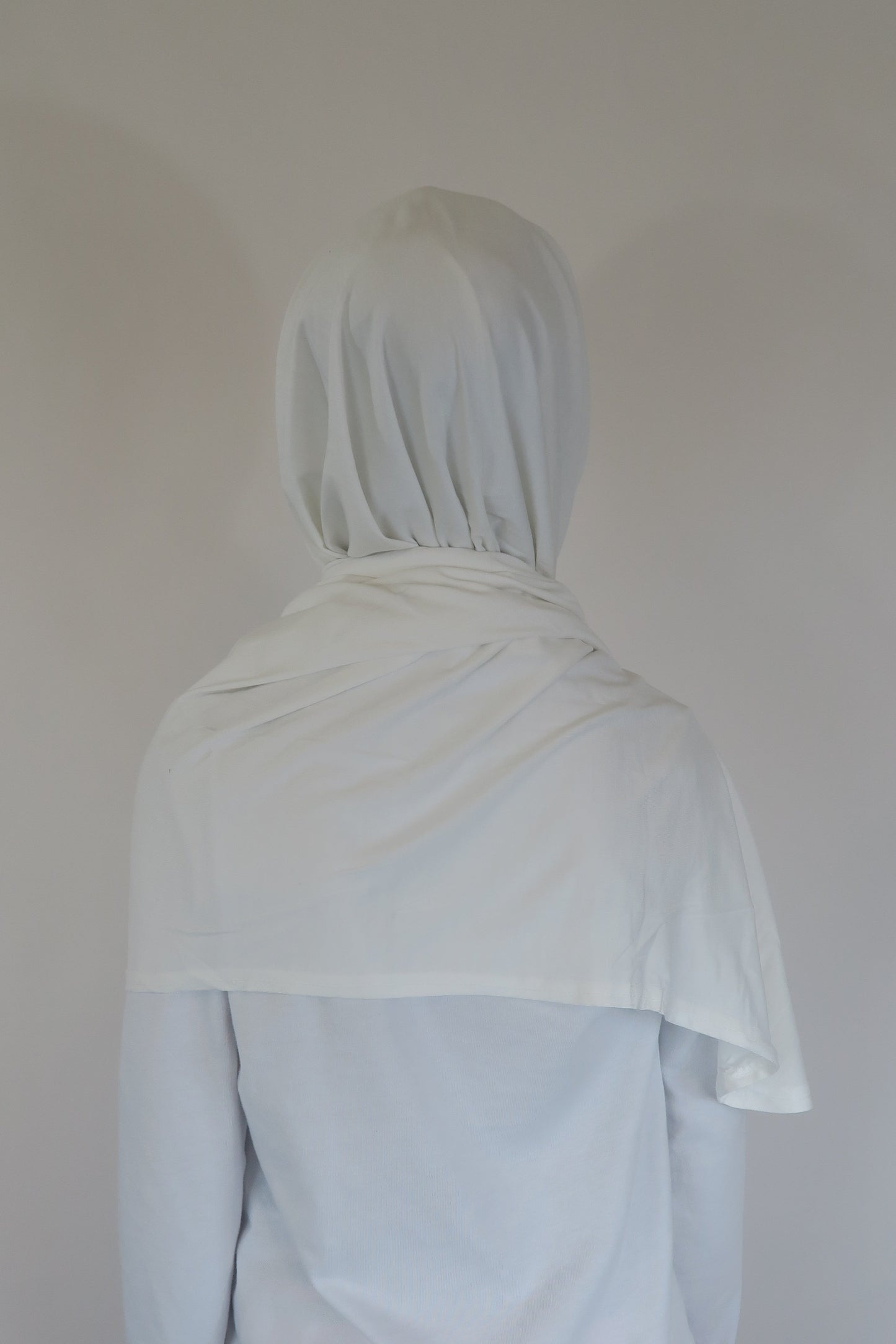 Girls White Jersey Instant Shawl