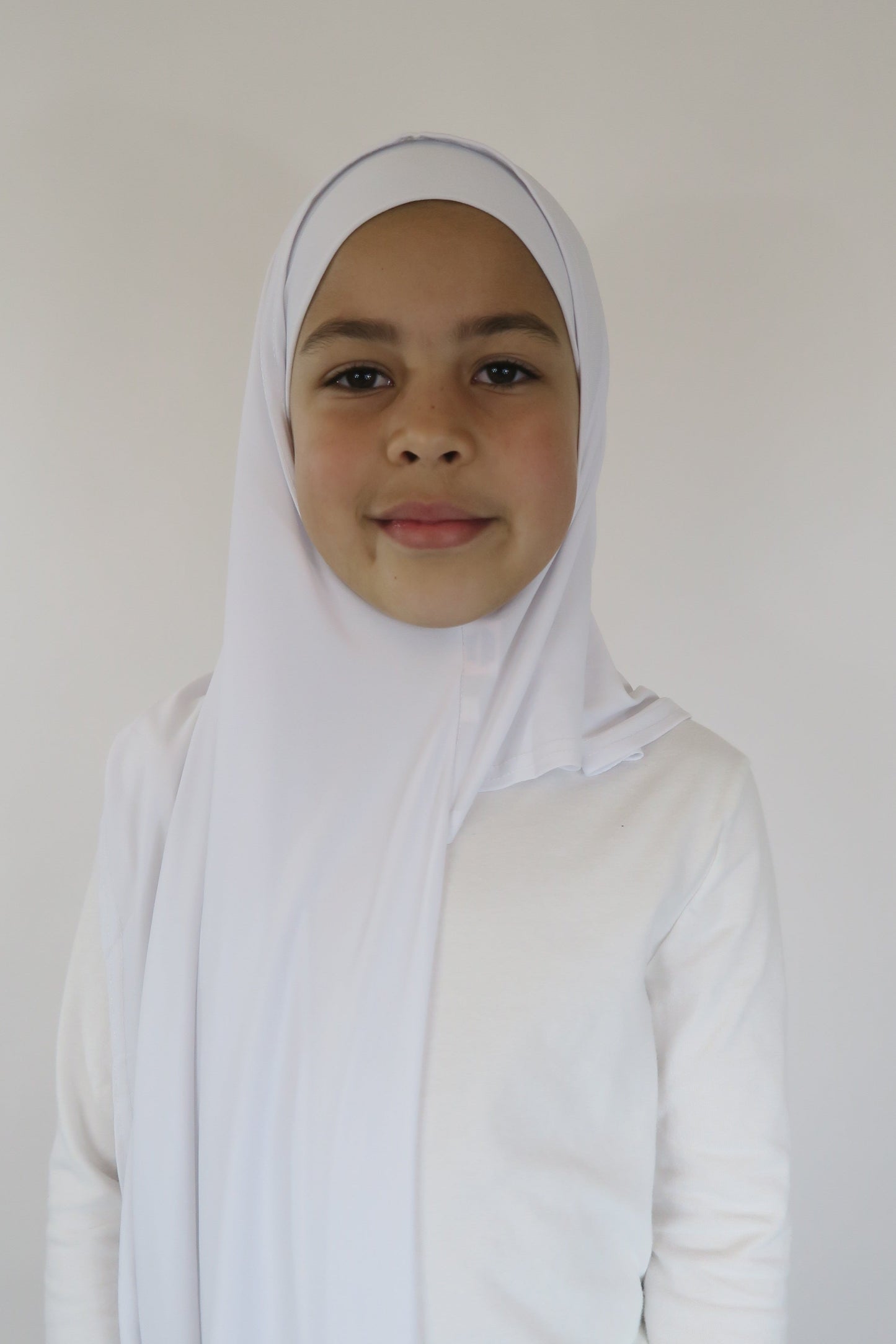 Girls White Silky Instant Shawl