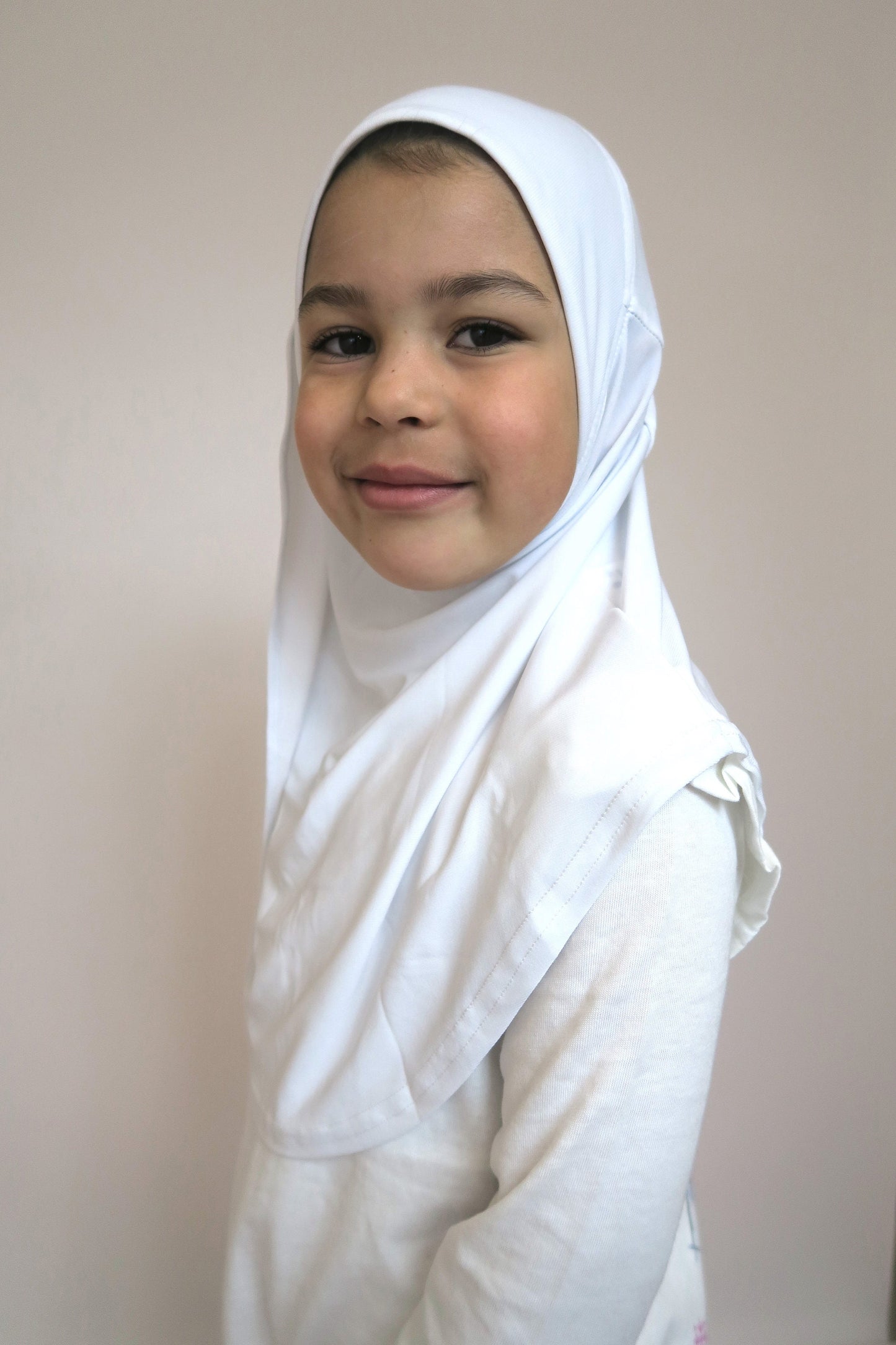 Girls White Butterfly Hijab I Instant hijab I head scarf I kids hijab