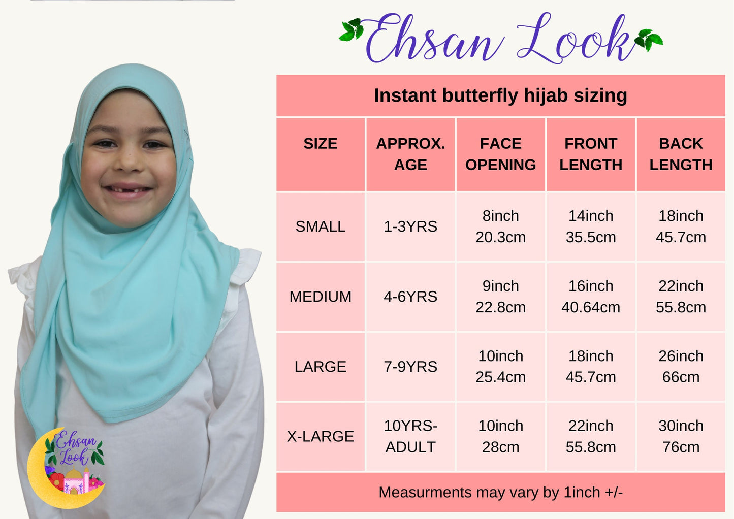 Girls Aqua Butterfly Hijab I Instant hijab I head scarf I kids hijab