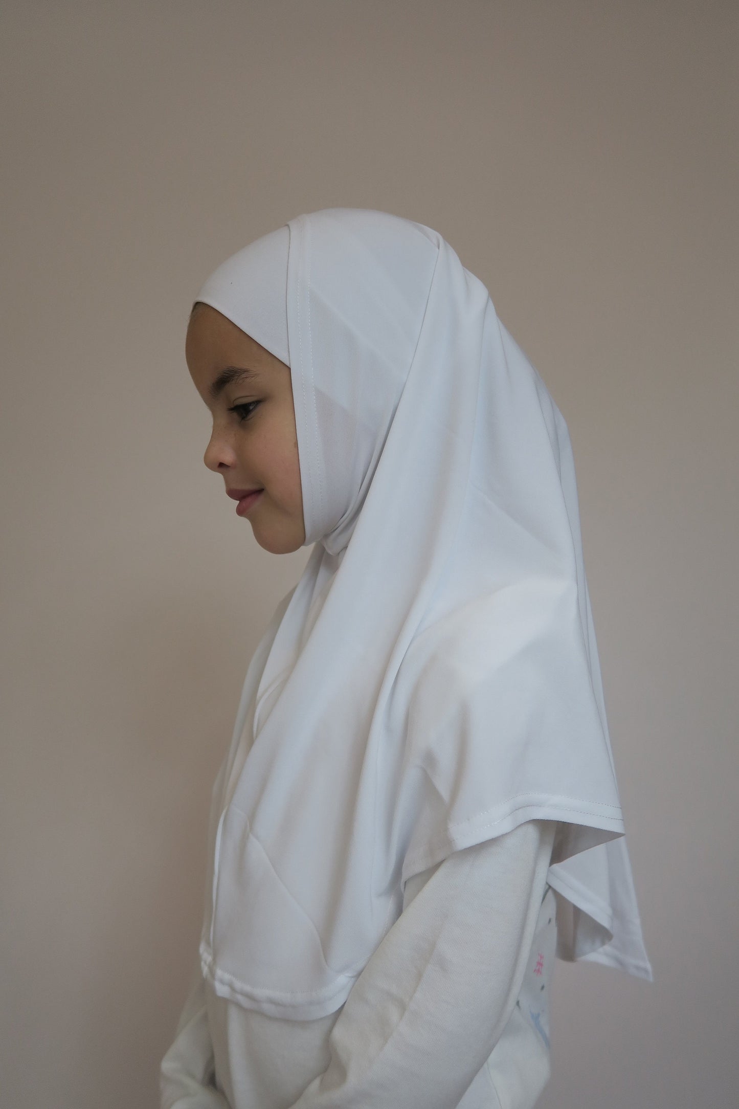 Girls White 2pc Hijab I Girls hijabs I Kids hijab I Amira hijab I kids scarves I instant hijab