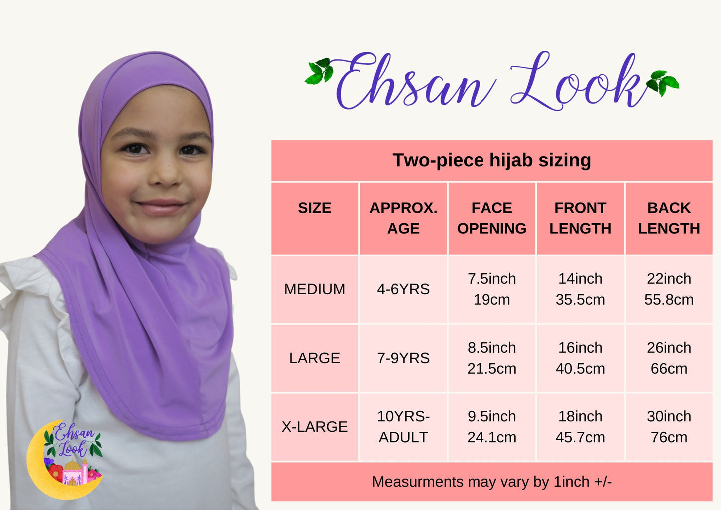 Girls Purple 2pc Hijab I Girls hijabs I Kids hijab I Amira hijab I kids scarves I instant hijab