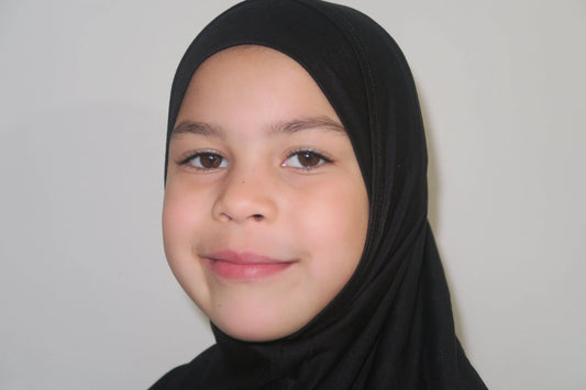 Girls Black Jersey Two-Piece Hijab