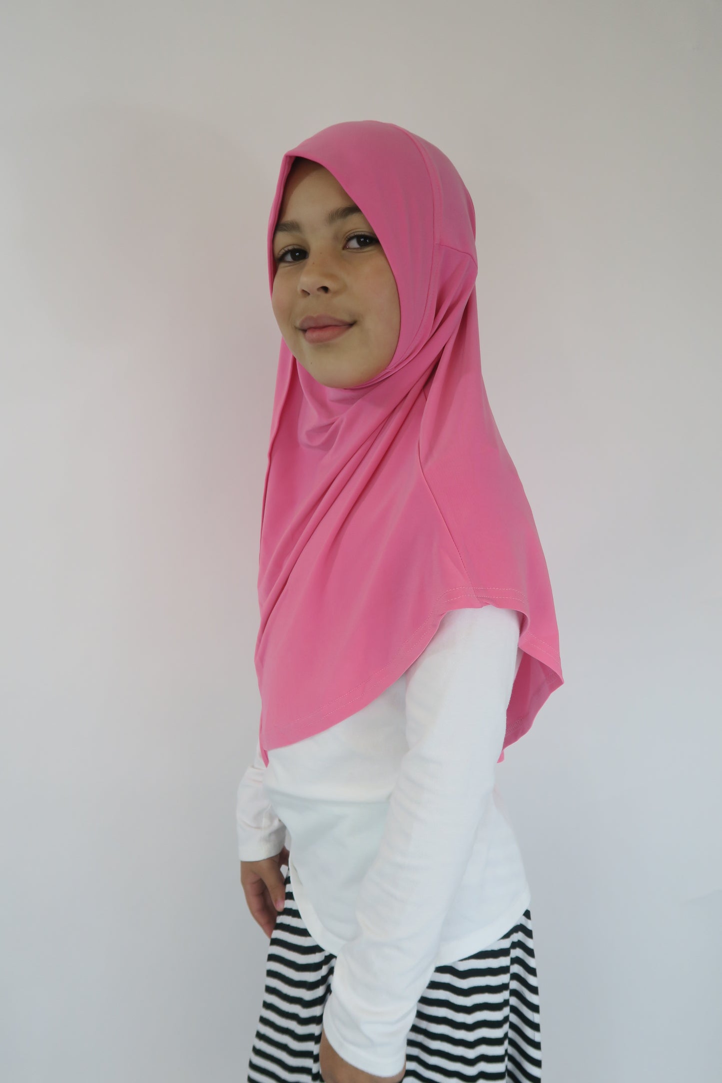 Girls Hot Pink Silky Butterfly Hijab - Instant hijab
