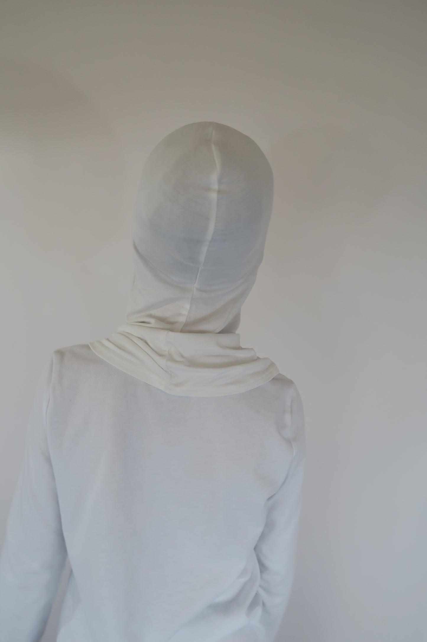 Girls White Jersey Ninja Cap