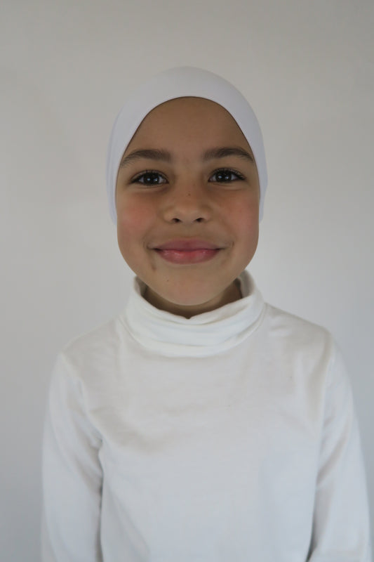 White Silky Hijab Cap