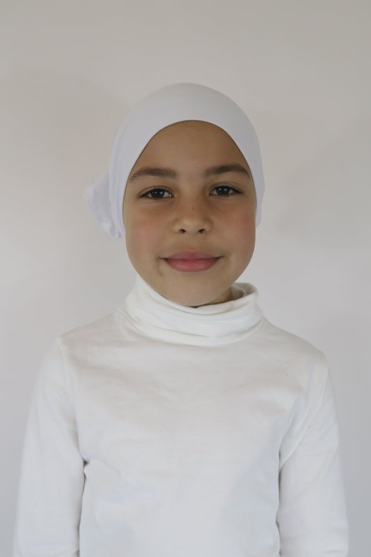White Jersey Hijab Cap
