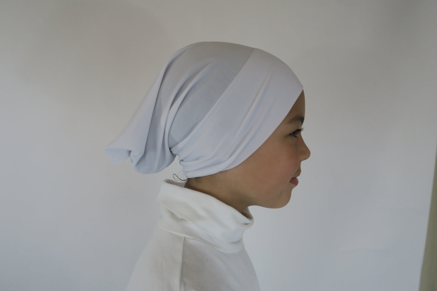 White Silky Hijab Cap