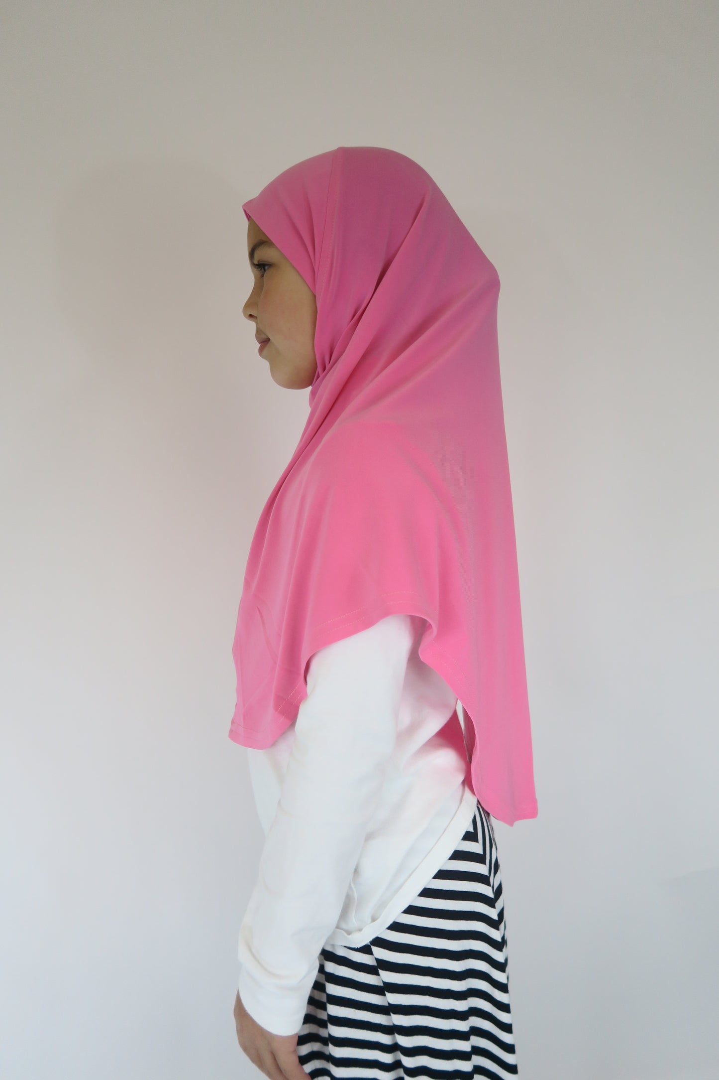 Girls Hot Pink Instant One-Piece Hijab