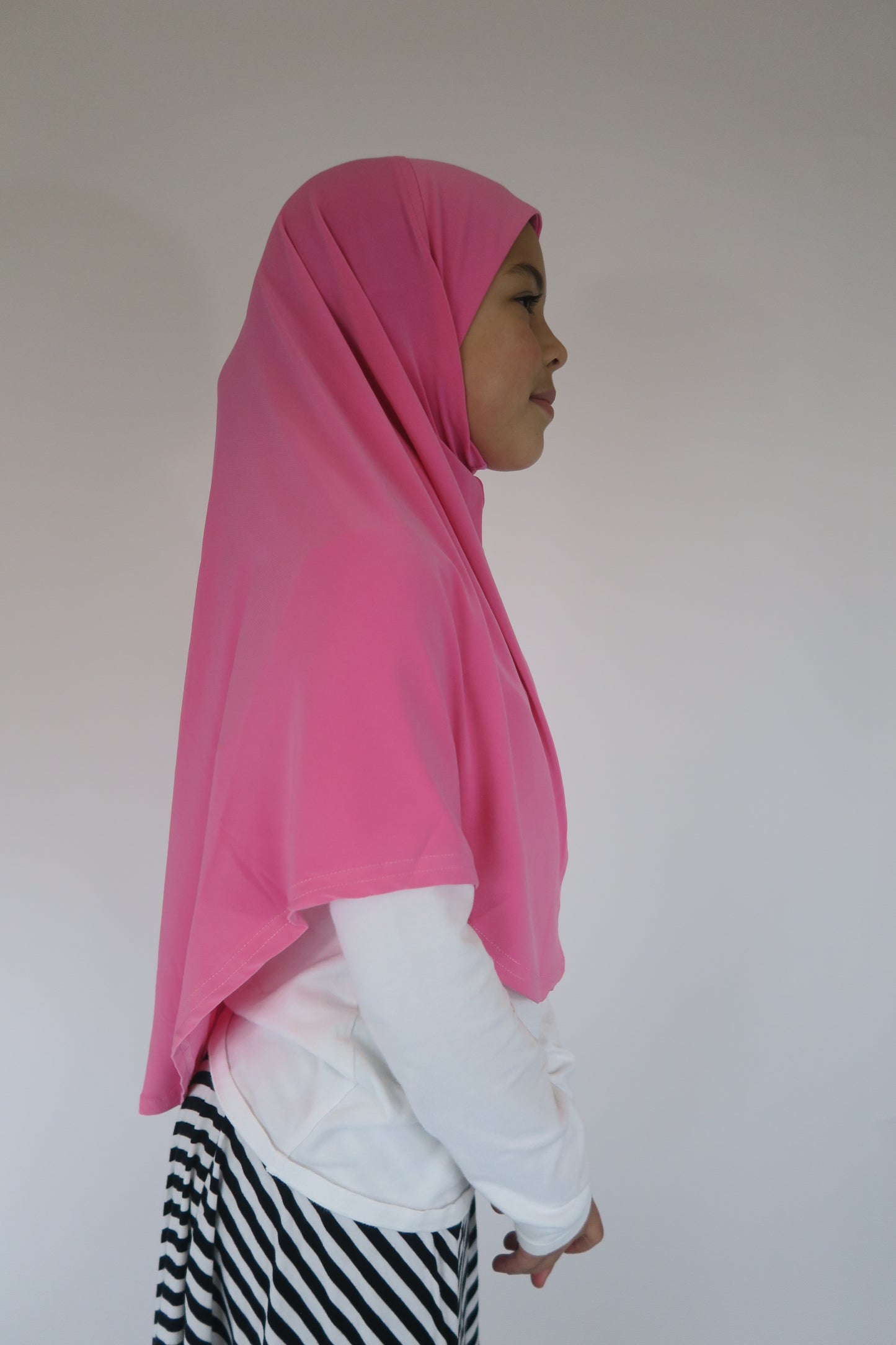 Girls Hot Pink Instant One-Piece Hijab