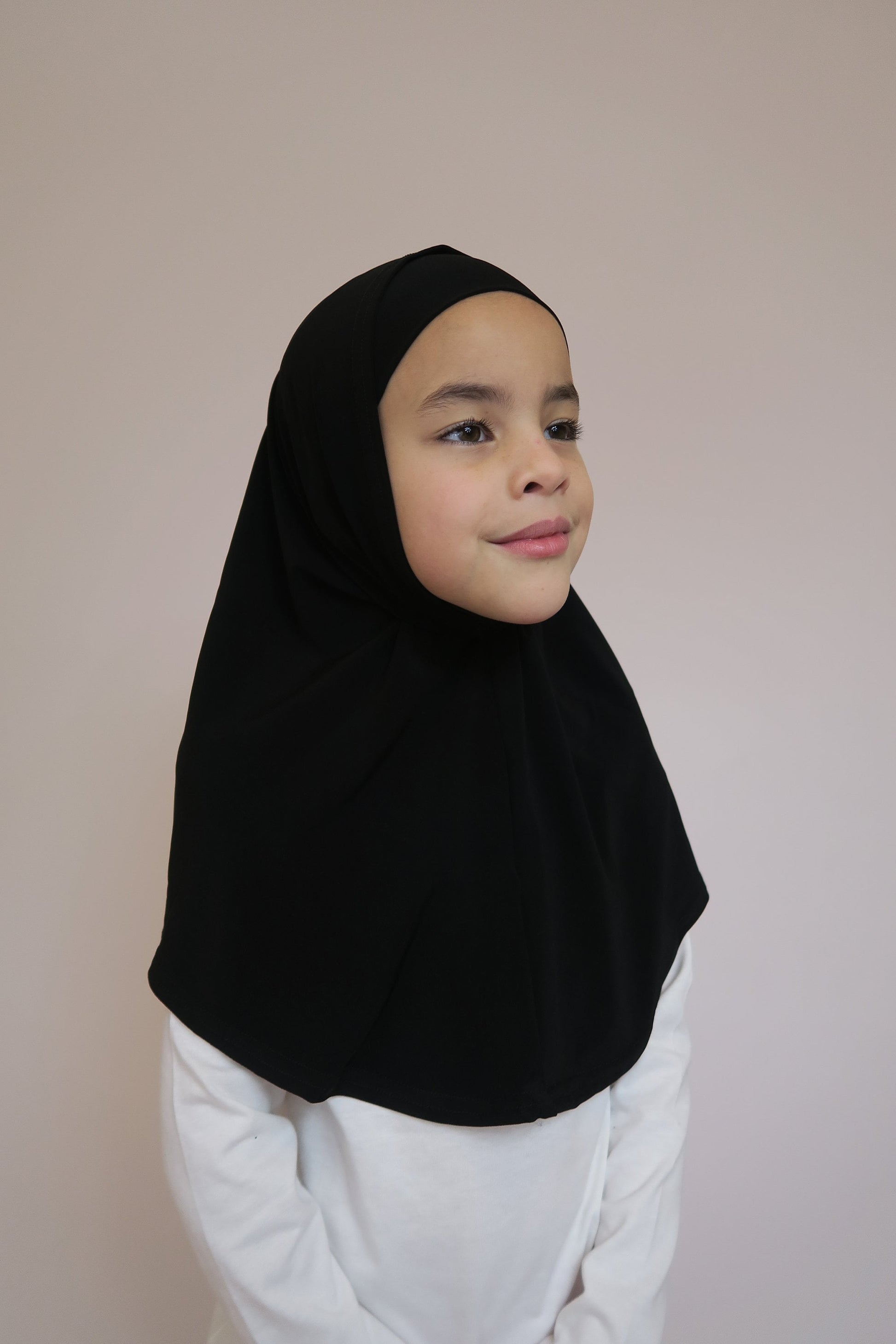 Girls Black 2pc Hijab I Girls hijabs I Kids hijab I Amira hijab I kids scarves I instant hijab