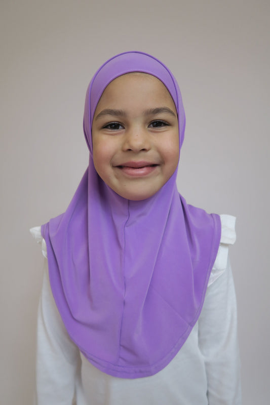 Girls Purple 2pc Hijab I Girls hijabs I Kids hijab I Amira hijab I kids scarves I instant hijab